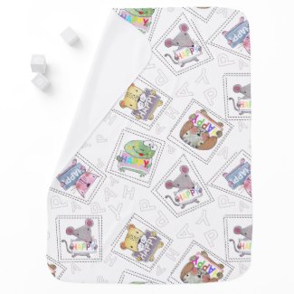 A collection of cute hand painted adorableanimals swaddle blankets