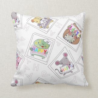 a collection of cute happy animals pillow