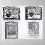 A colonial six dollar bill print