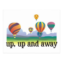A colorful balloon flying gift - hot Air Balloons Post Card