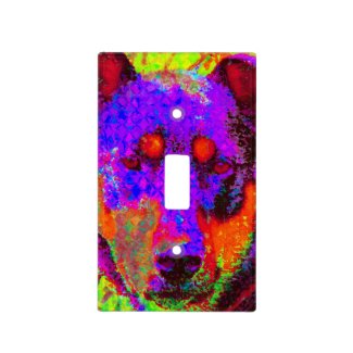 A Colorful Dog Light Switch Plate