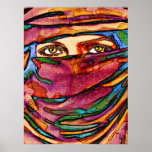A colorful veil and immense eyes .... posters