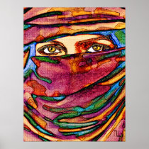 A colorful veil and immense eyes .... print
