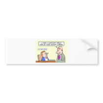 A complaint at the Post Office bumper stickers