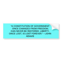 "A CONSTITUTION OF GOVERNMENT ONCE CHANGED FROM FR BUMPER STICKERS