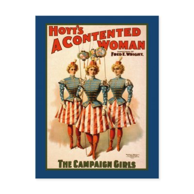 A Contented Woman Campaign Girls Postcards by tnmpastperfect