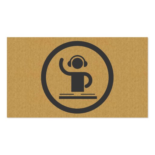 A cool cardboard DJ icon business card (front side)