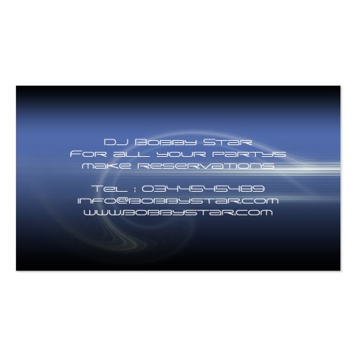 A cool DJ modern blue equalizer business card (back side)