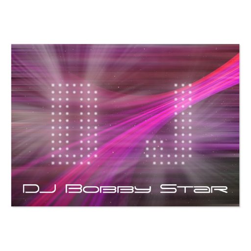 A cool DJ pink laser light business card (front side)