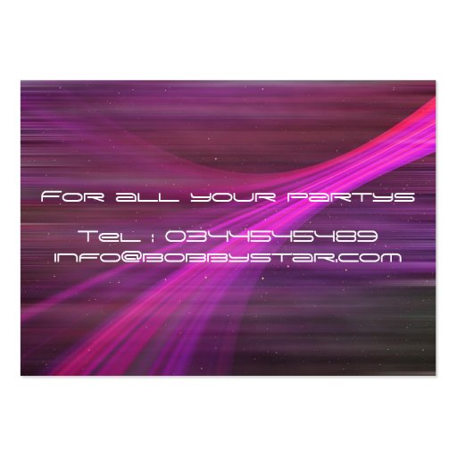 A cool DJ pink laser light business card (back side)