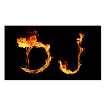 A cool flaming DJ business card