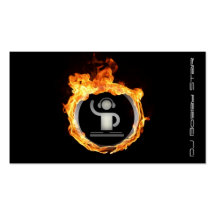 A cool flaming DJ business card