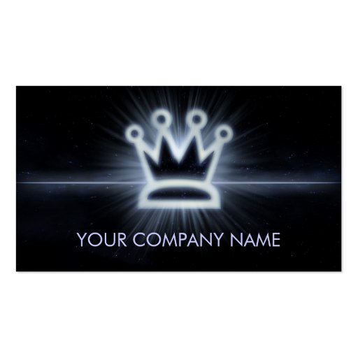 A cool glowing crown space business card (front side)