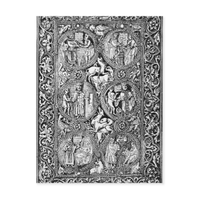 A copy of  ivory back Queen Melisende's Psalter Post Card by bridgemanart