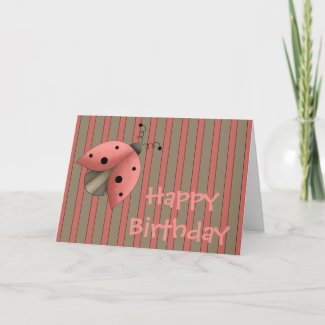 A Country Garden Ladybug Birthday Card (Red) card