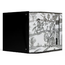 A Country Scene with a woman spinning Vinyl Binder