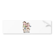 a couple of cute moo cows bumper stickers