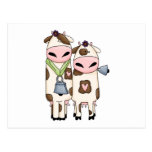 a couple of cute moo cows post card