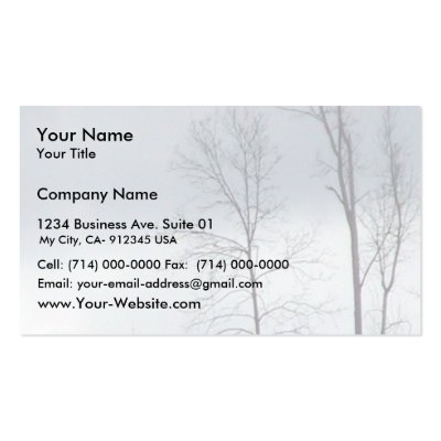 A Cow Eating Grass On The Hill With Naked Trees Business Card by animalpark