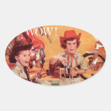 A Cowboy Christmas Oval Stickers