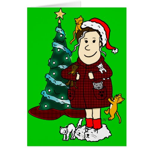 'A Crazy Cat Lady Christmas' Card Zazzle
