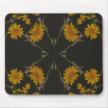 A cross shaped repeated group of yellow flowers mousepad