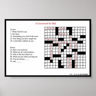 A Crossword for Dad Poster Print