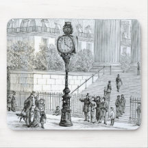 A Crowd Admires a Pneumatic Clock Mouse Pads