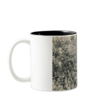 A crowd of workers mugs