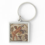 A cupid picking grapes, fragment of pavement key chains