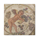A cupid picking grapes, fragment of pavement refrigerator magnet