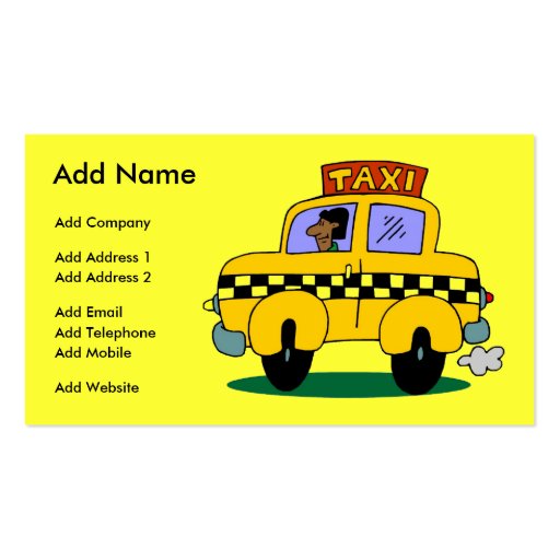 A Customizable Taxi Business/Profile Card Business Card (front side)