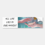 A cute baby boy in hand fantasy bumper sticker