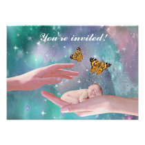 A cute baby boy in hand fantasy invitations