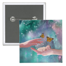 A cute baby boy in hand fantasy pin