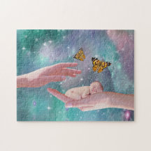 A cute baby boy in hand fantasy puzzles