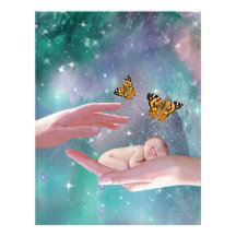 A cute baby in hand fantasy personalized letterhead