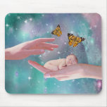 A cute baby in hand fantasy mouse pads