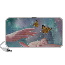 A cute baby in hand fantasy PC speakers