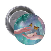 A cute baby in hand fantasy pinback button