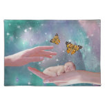 A cute baby in hand fantasy place mats
