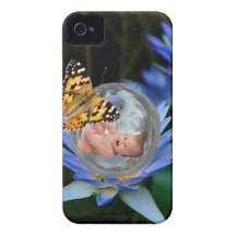 A cute baby lily butterfly bubble Case-Mate iPhone 4 cases