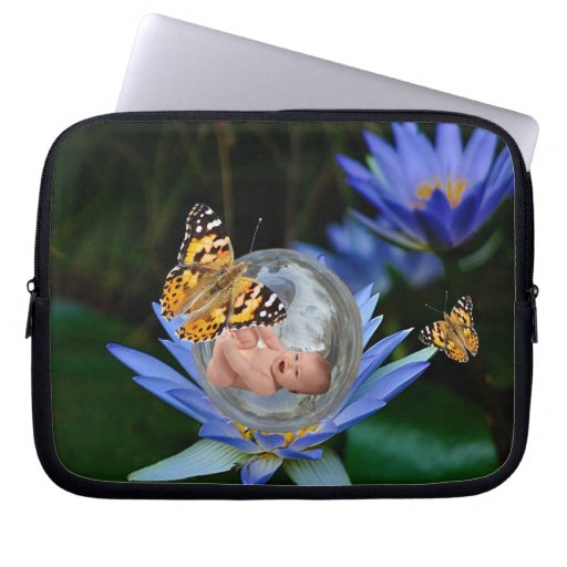 A cute baby lily butterfly bubble computer sleeves