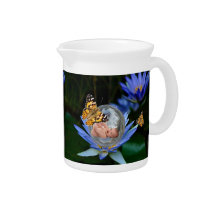 A cute baby lily butterfly bubble drink pitcher