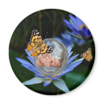 A cute baby lily butterfly bubble refrigerator magnets