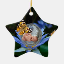 A cute baby lily butterfly bubble ornaments
