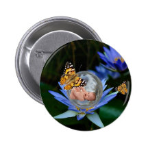 A cute baby lily butterfly bubble pinback button