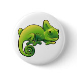 A cute chameleon lizard pinback button