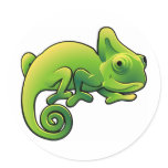 A cute chameleon lizard round sticker