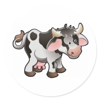 A Cute Dairy Cow Sticker by GeoDesign